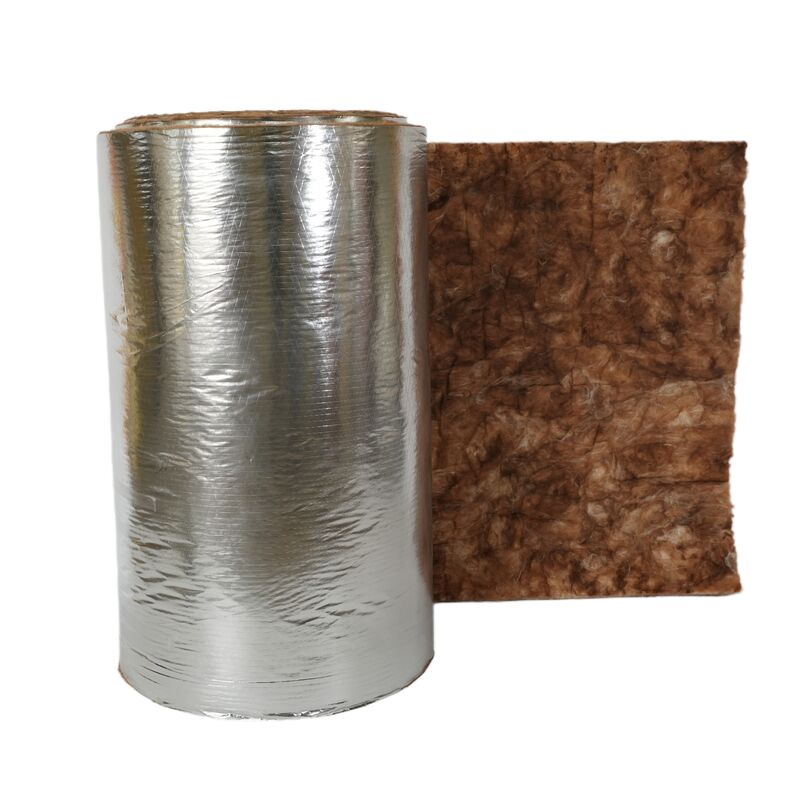 glass Insulation brown Color Sound Absorption Fiberglass Insulation Roll Glass Wool Blanket With Aluminum Foil Facing
